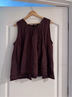 Zara Plum Sleeveless Linen-Blend Camisole.
25 inches pit to pit.